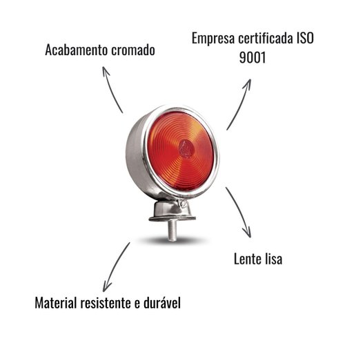 Lanterna Maria Ecoline Pradolux Cromada Vermelha Universal