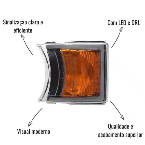 Lanterna Pisca Dianteira LED DRL Gauer LD LE Scania Série 5