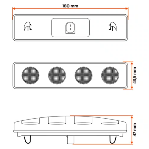 Lanterna Tapa Sol Sinalsul LED 24V Cristal Scania Série 5