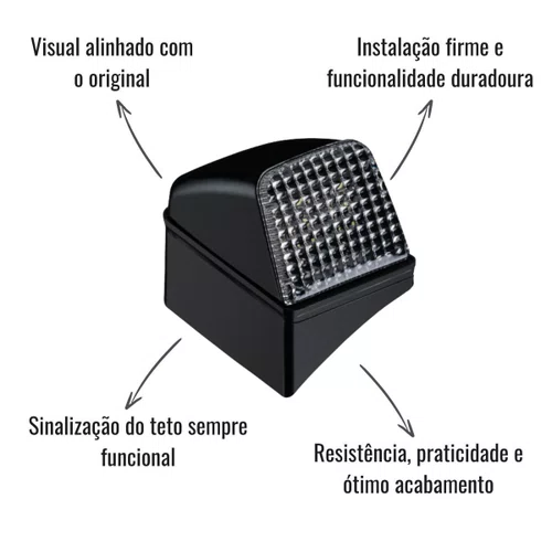 Lanterna Teto LED Gauer Com Base Direito Volvo FH NH