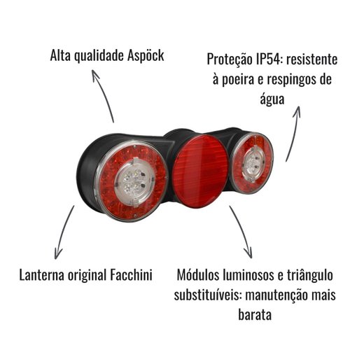 Lanterna Traseira LED Aspöck Braspoint IV Bivolt LD Facchini