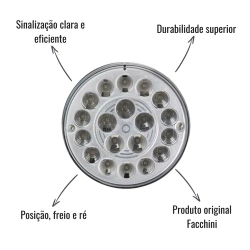 Lanterna Traseira LED Aspöck Ré Cristal 24V Facchini