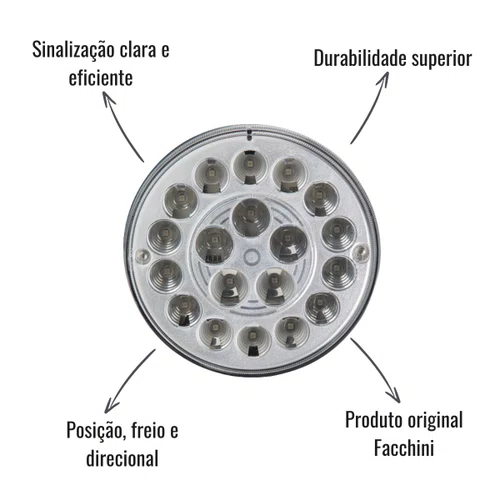 Lanterna Traseira LED Aspöck Seta Cristal 24V Facchini