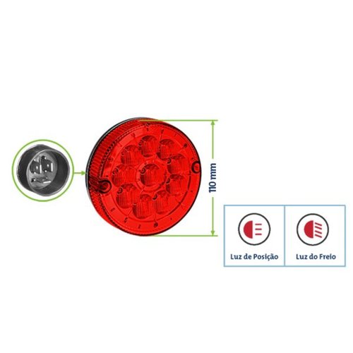 Lanterna Traseira LED Braslux 24V Freio Original Librelato