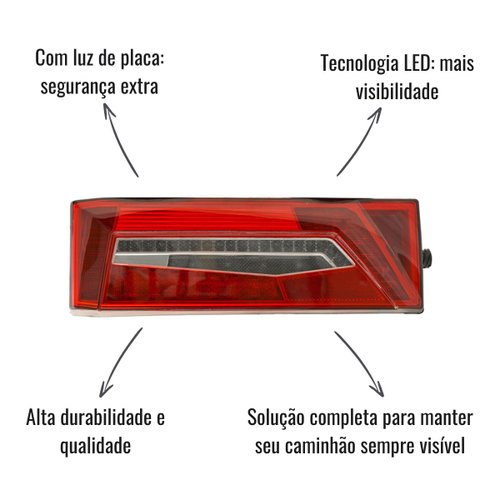 Lanterna Traseira LED Esquerdo Com Vigia para Scania NTG