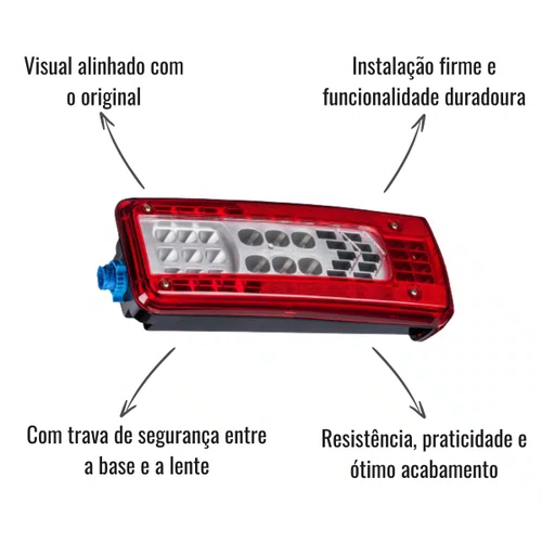 Lanterna Traseira LED Gauer Direito Volvo VM FM FH