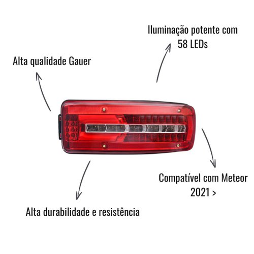 Lanterna Traseira LED Gauer Direito S/Vigia VW Meteor