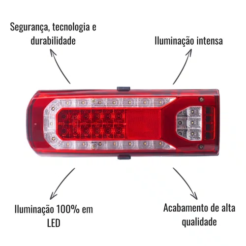 Lanterna Traseira LED IVA Esquerdo 24V MB New Actros