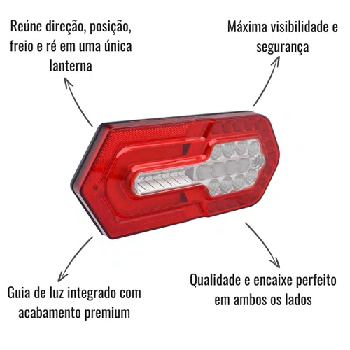 Lanterna Traseira LED Sinalsul Bivolt Direito Esquerdo Turn