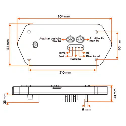 Lanterna Traseira LED Sinalsul Bivolt Direito Esquerdo Turn