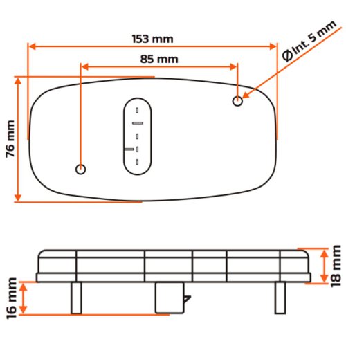 Lanterna Traseira LED Sinalsul Canoinha Reboque 12V Com Ré