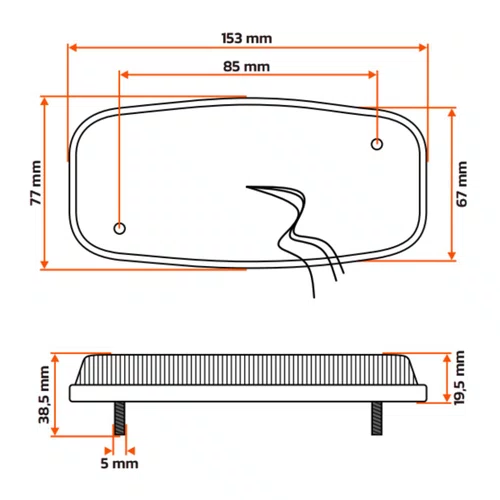 Lanterna Traseira LED Sinalsul Canoinha Reboque 12V Sem Ré