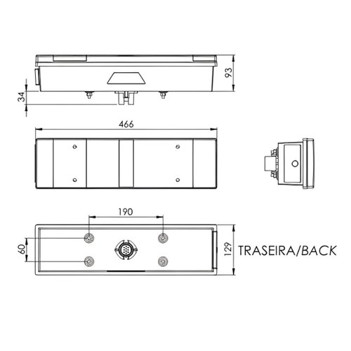 Lanterna Traseira Pradolux LE C/Conector C/Vigia Iveco