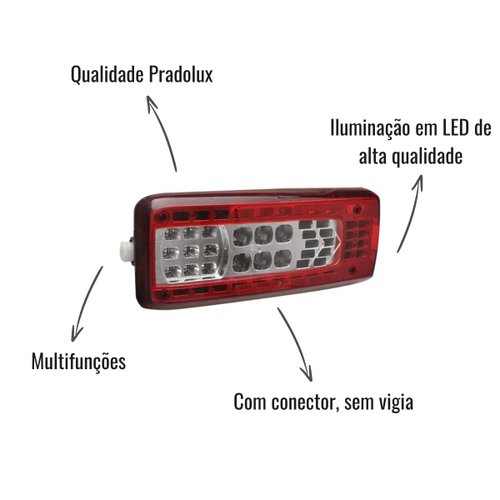 Lanterna Traseira Pradolux LED S/Vigia 24V LD para Volvo