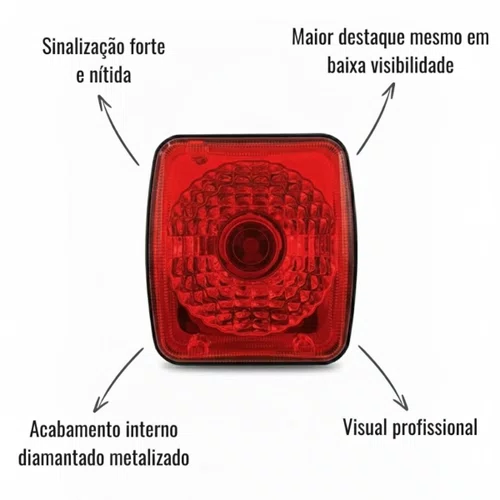 Lanterna Traseira Sinalsul Vermelha Guerra Metalizada