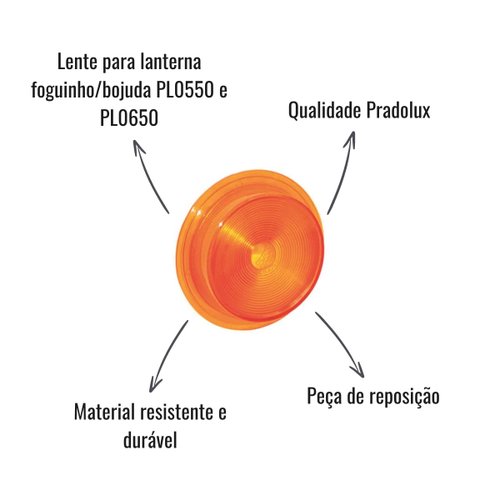 Lente Lanterna Foguinho/Bojuda PL0550/0650 Pradolux Amarela