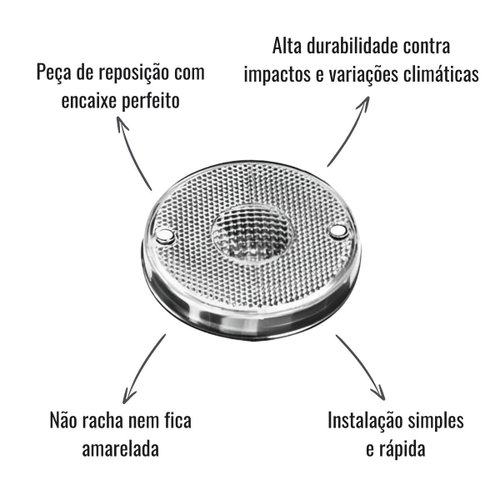 Lente Lanterna Lateral Sinalsul Cristal Randon 10 Unidades