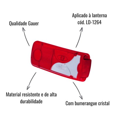 Lente para Lanterna Traseira Gauer Direito Scania Série 4