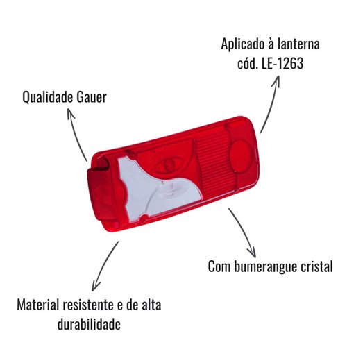 Lente para Lanterna Traseira Gauer Esquerdo Scania Série 4