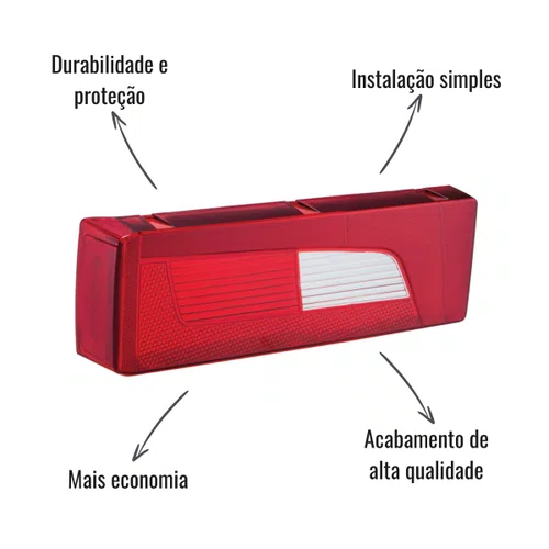 Lente Lanterna Traseira Iva Esquerdo Scania Série 5 + Grampo
