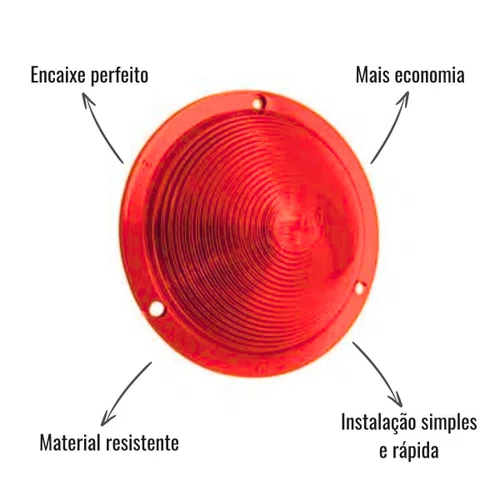 Lente para Lanterna Lateral Estribo GF Vermelha