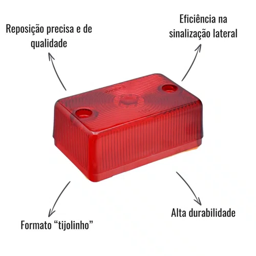 Lente para Lanterna Sinalsul 1116 Vermelha Tijolinho Baú