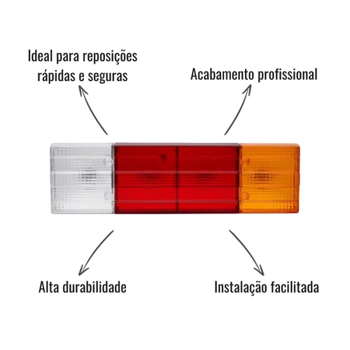 Lente para Lanterna Traseira Sinalsul Mercedes-Benz 1985 >