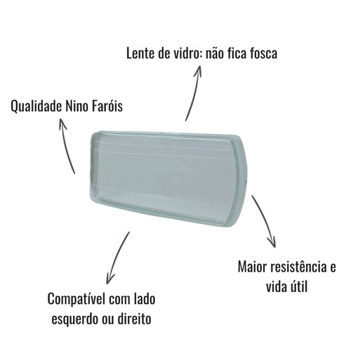 Lente Vidro Farol Nino L-88 LD ou LE para Iveco