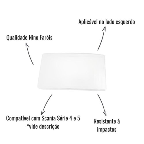 Lente Vidro Farol Principal Nino L-73 LE para Scania S4/S5