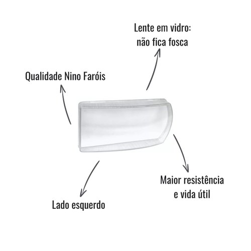 Lente Vidro Farol Principal Nino L-91 LE para Scania S5