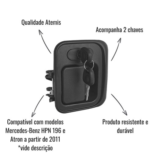 Maçaneta Externa da Porta Atemis Direito para MB HPN 196/Atron a Partir 2011
