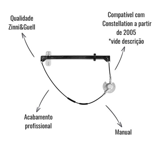 Máquina de Vidro Manual Zinni & Guell Esquerdo para Constellation a Partir de 2005