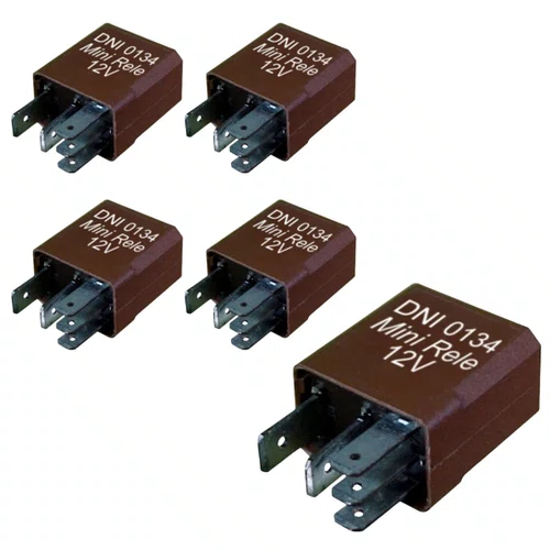 Mini Relé Auxiliar Reversor DNI 0134 12V 5 Terminais 5 Unid