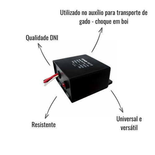 Módulo Elétrico DNI0872 12V para Choque em Gado C/Suporte