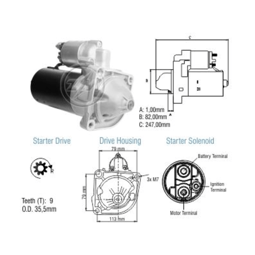 Motor De Partida Citroen Peugeot Daf ZM 2,5Kw R78 M55 CW 12v