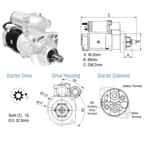 Motor De Partida Ford Volkswagen ZM 10 3,3kW 29MT CW 12v