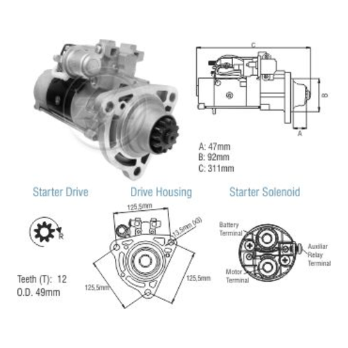 Motor De partida Volvo FM FH Renault ZM 5,5Kw M9T6 CW 24v