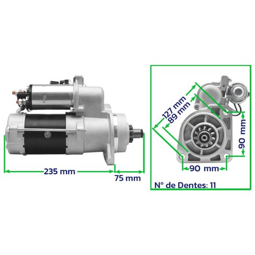 Motor de Partida ZM 80.291.02 24V 4,0kW 29MT MB Atego Axor