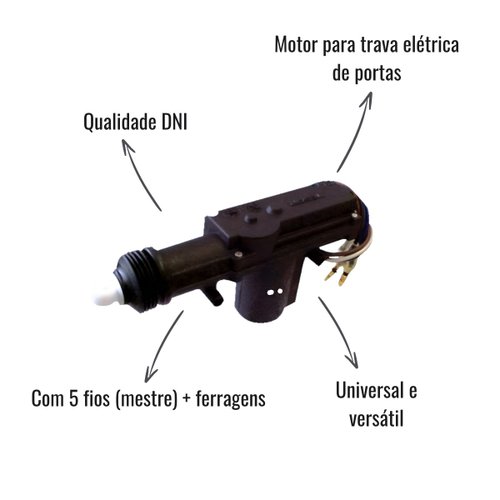 Motor para Trava Elétrica de Portas DNI2025 C/5 Fios e Ferragens 24V