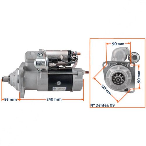 Motor Partida ZM 80.290.01 12V 29MT 3,3kW MB 710 1720 1418 R