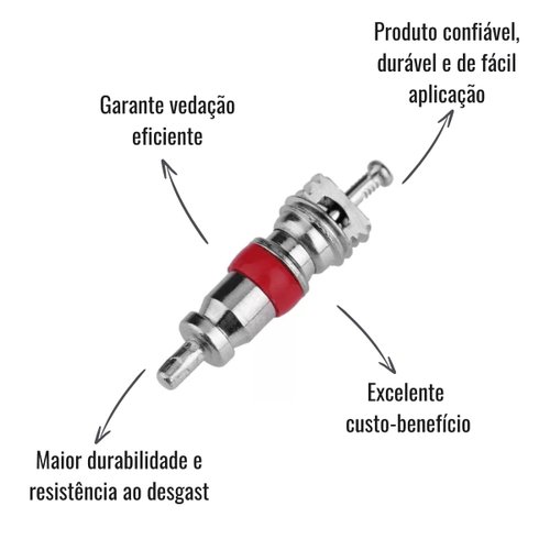 Núcleo de Válvula para Bico de Pneu 100 Unidades