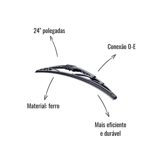 Palheta Limpadora Para-Brisa VClean VCF240-E 24" Polegadas