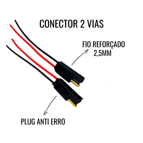 Par Conector Chicote Plug Rainha das Sete ETE8531 2 Vias