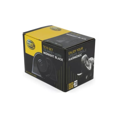 Par de Buzinas Hella Midnight Black Caracol 12V