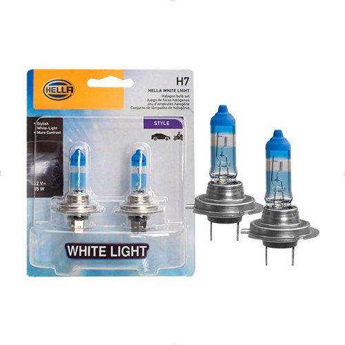Par de Lâmpadas Halógena Hella H7 White Light 12V 55W