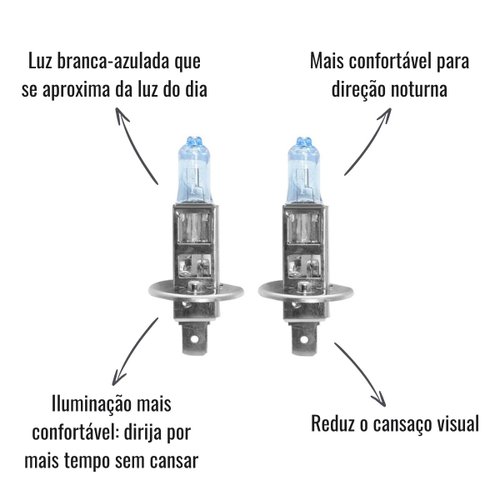 Par Lâmpada Halógena Hella High Performance 2.0 H1 12V 55W