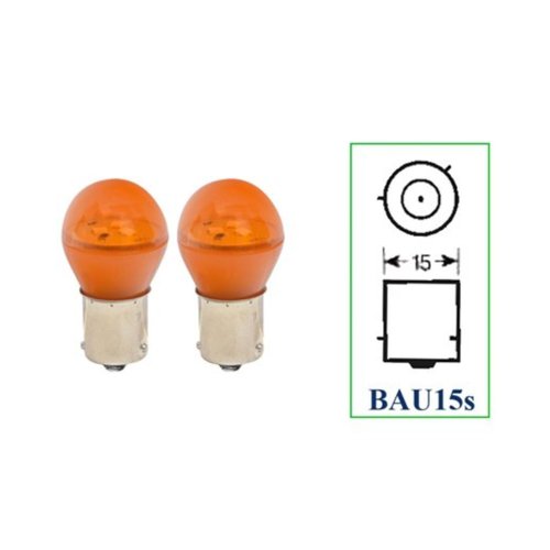 Par Lâmpada LED Autopoli Amarelo 12V 3W BAU15S 1 Polo Y