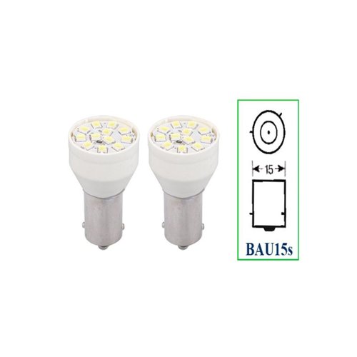 Par Lâmpada LED Autopoli Branco 12V 3,5W BAU15S 1 Polo Y
