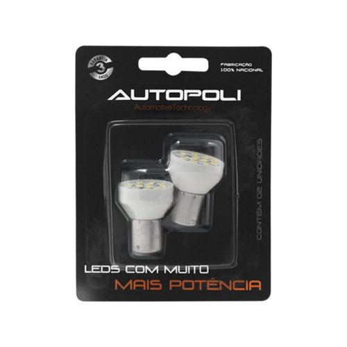 Par Lâmpada LED Autopoli Branco 12V 3,5W BAU15S 1 Polo Y