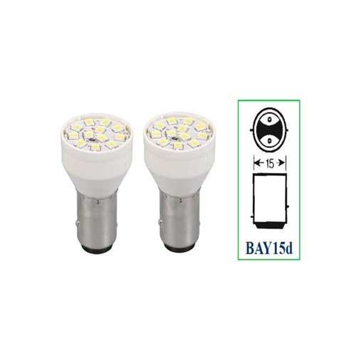 Par Lâmpada LED Autopoli Branco 12V BAY15D (1034)
